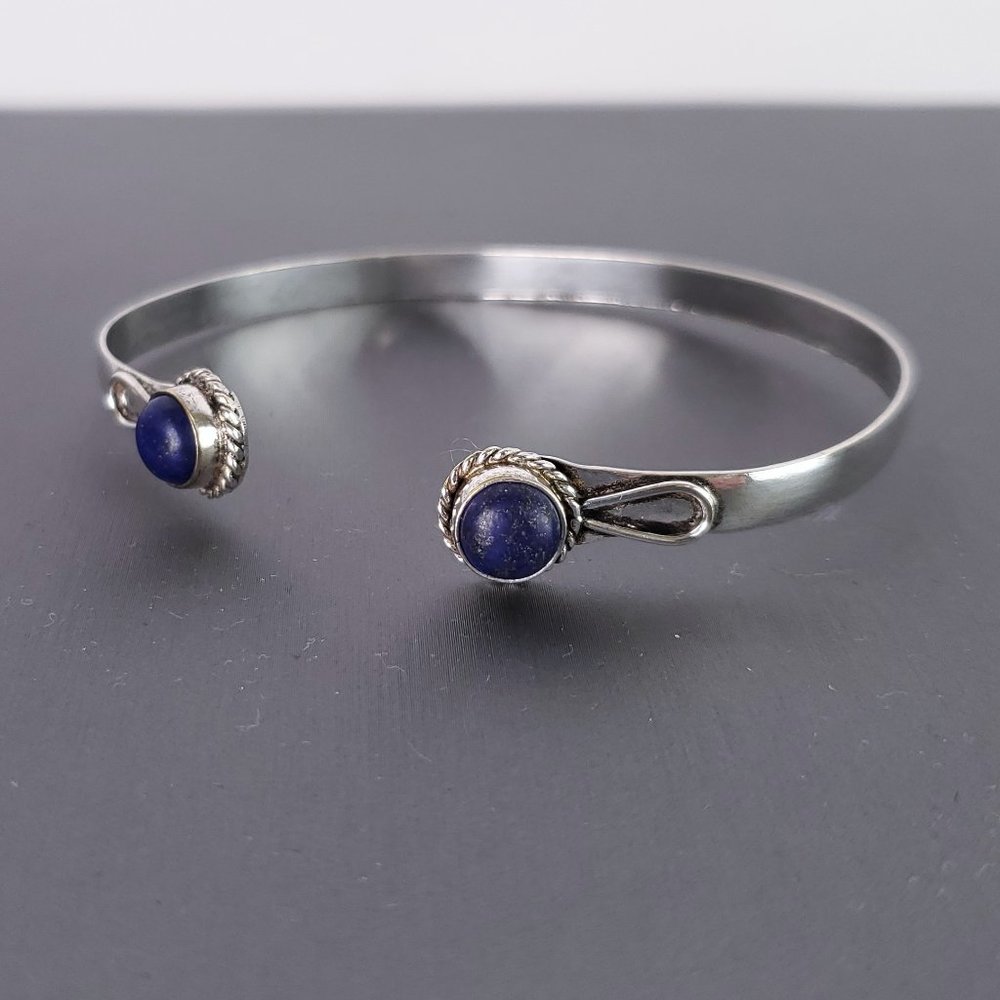 Artisan Southwestern Lapis Cuff Bracelet